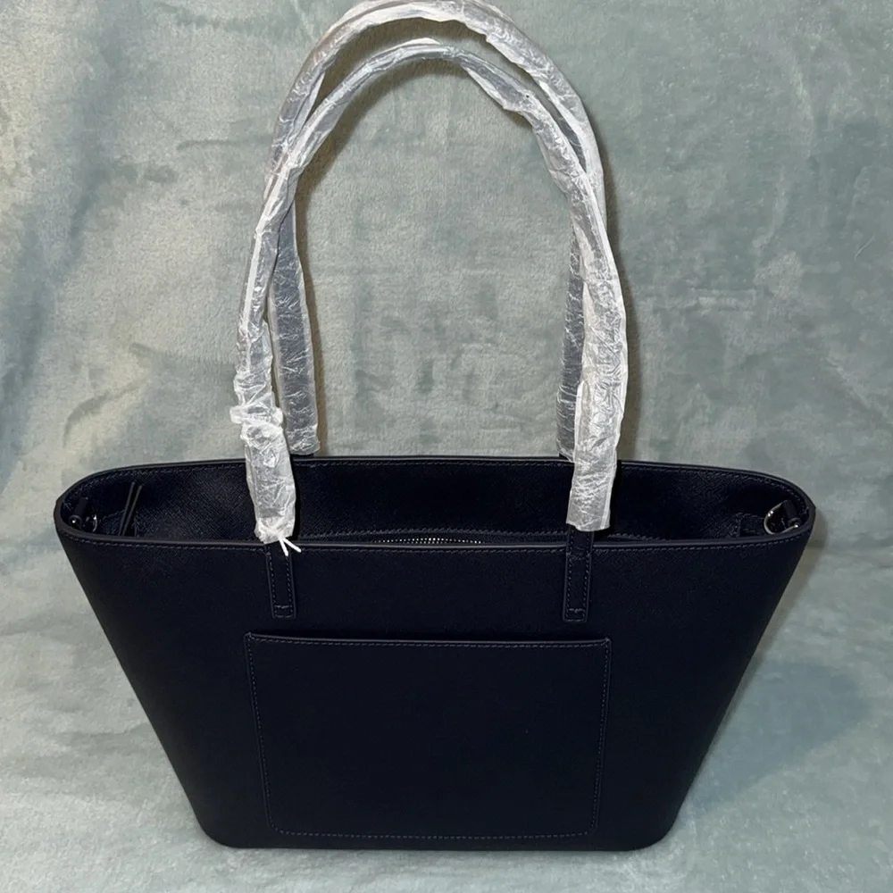 Tory Burch Elegant Tory Navy Small Tote